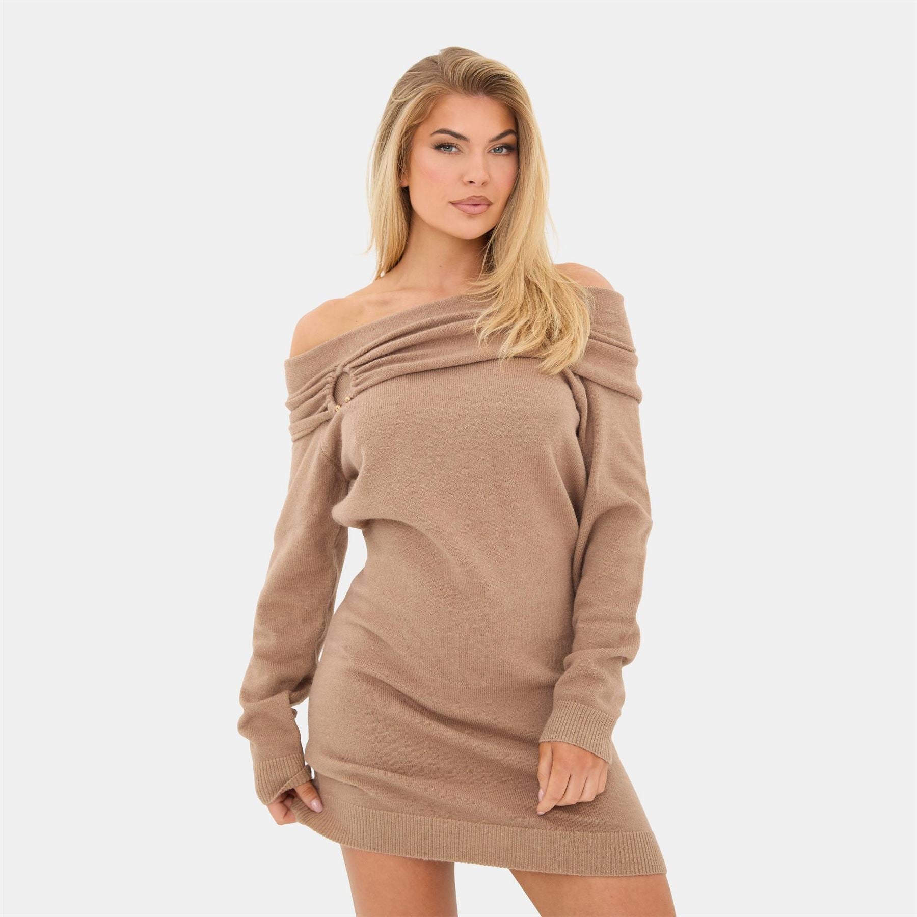 I Saw It First Trim Bardot Mini Dress