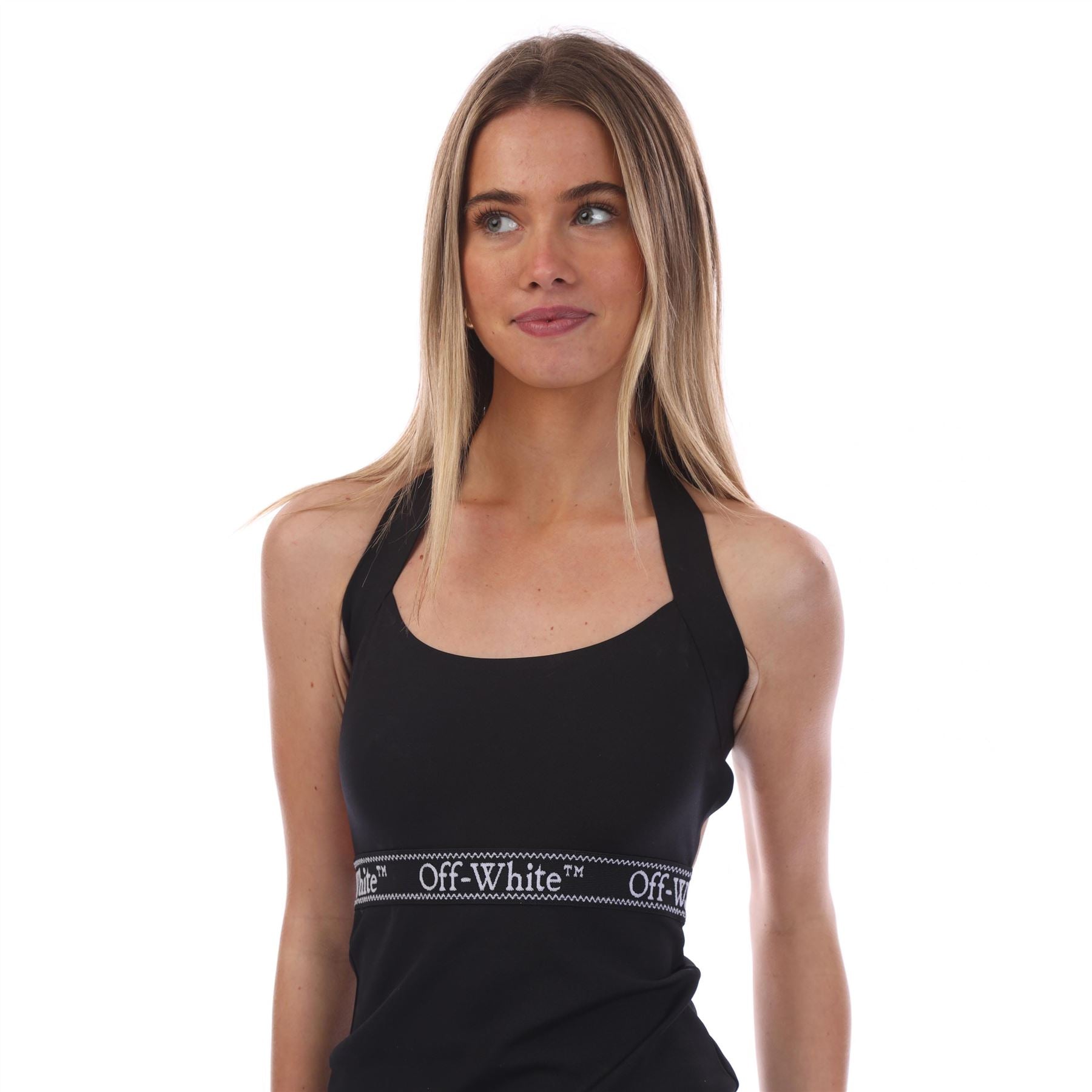 Off White Logoband Cross Mini Dress