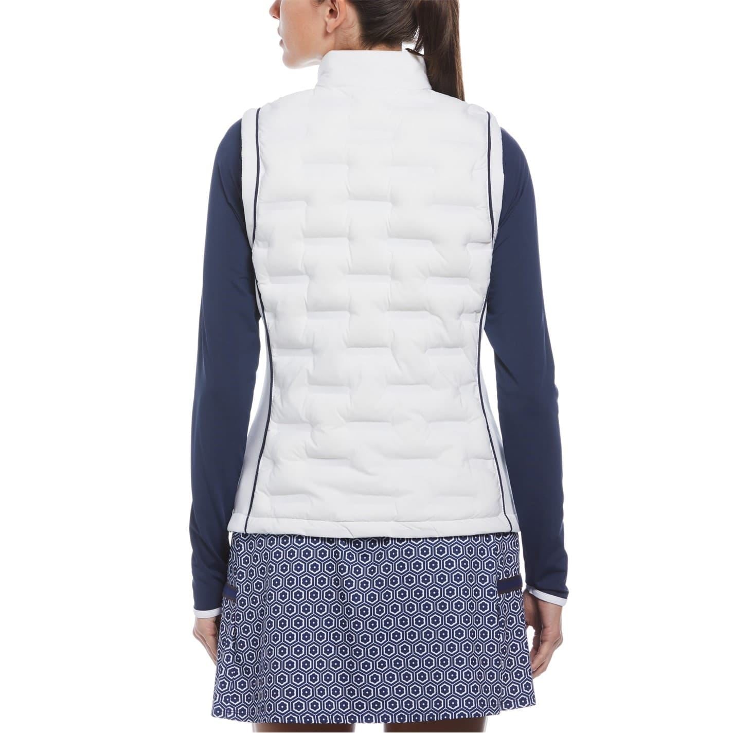 Original Penguin Golf Inslider Solid Patterned Mock Neck Waist Coat with Zipped Pocket