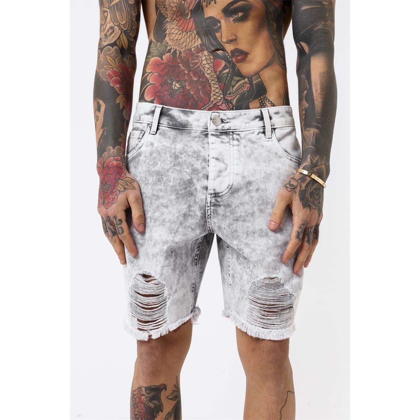 Good For Nothing Denim Shorts Acid Grey