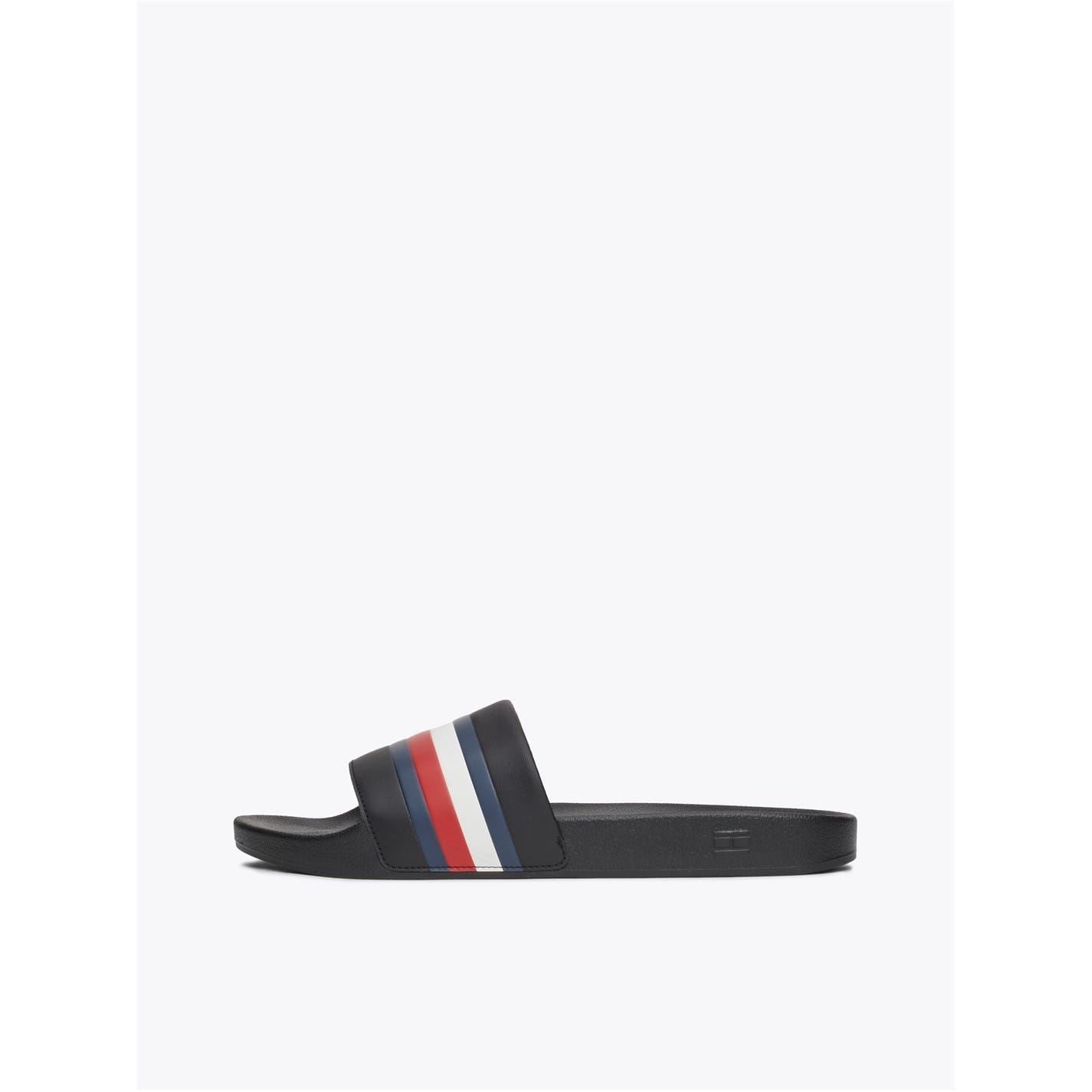 Tommy Hilfiger Stripe Patterned Open Toe Slide Sandals