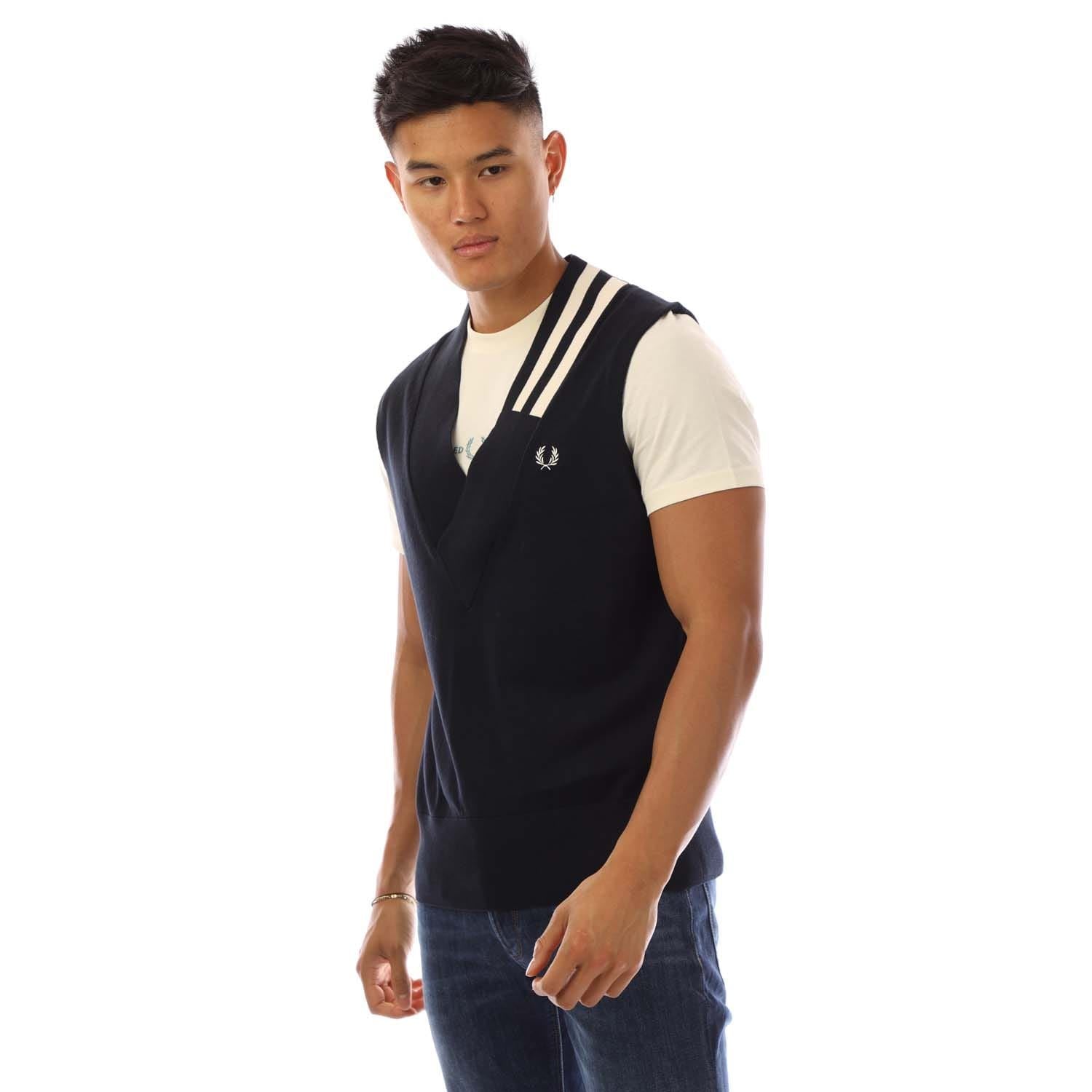 Fred Perry V-Neck Broken Tipped Tank Top