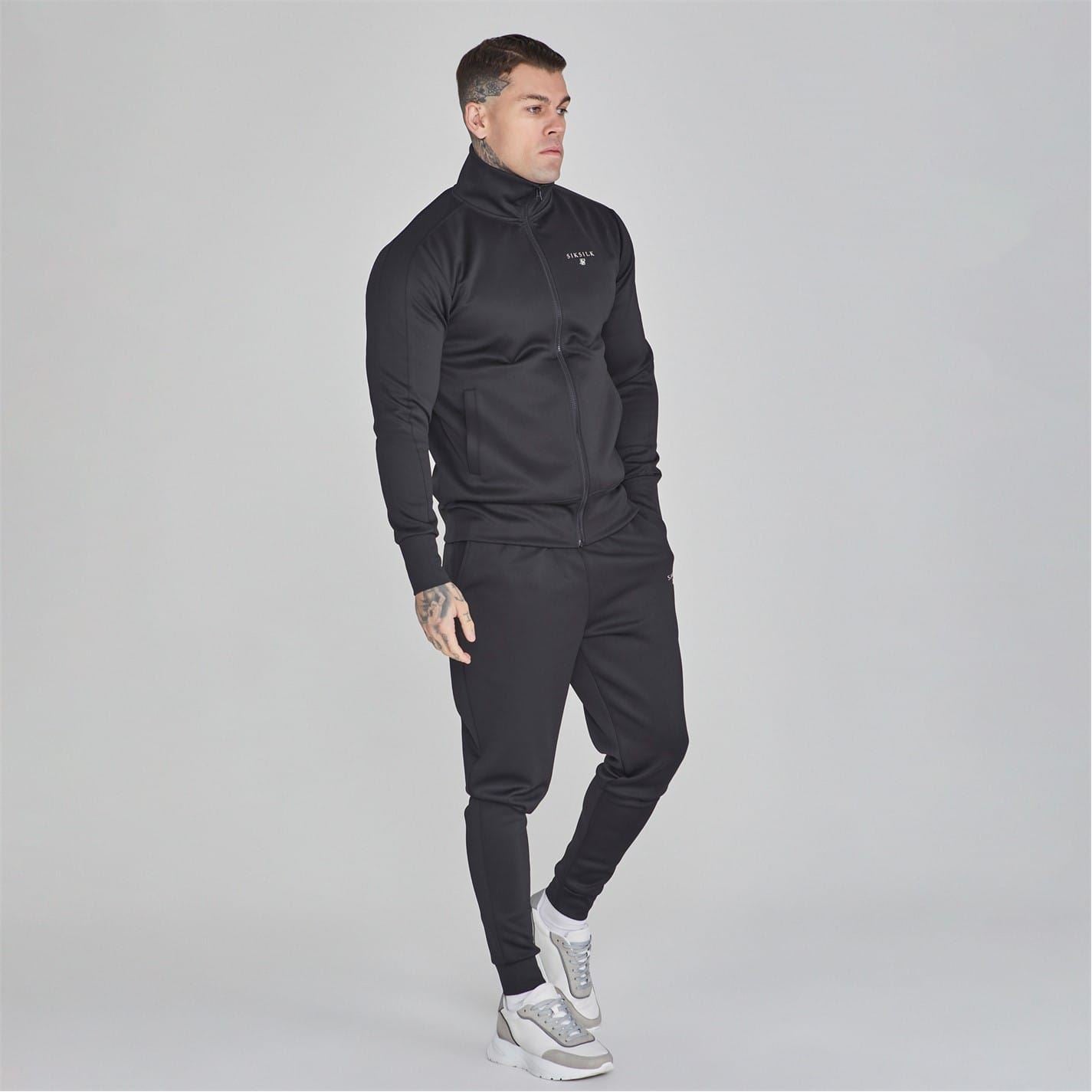 SikSilk Ess Zip Neck Long Sleeve Athletic Top