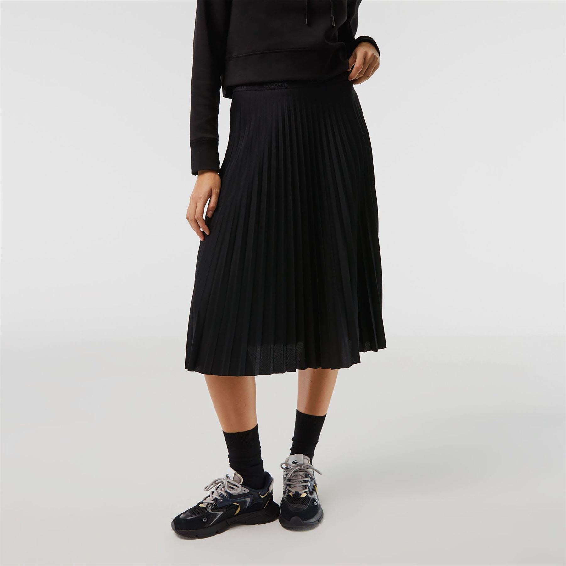 Lacoste Elasticated Waist Flowing Pleated Skirt