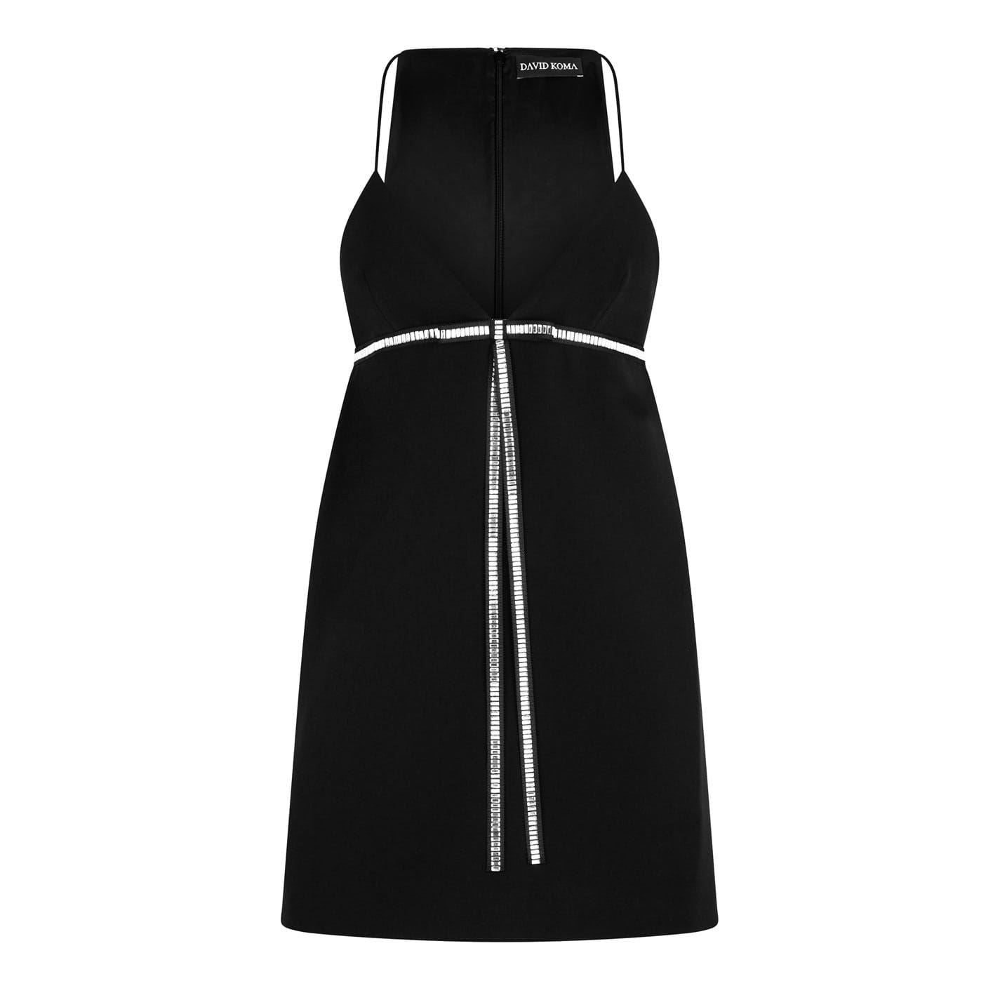 David Koma Crys Bow V-Neck Mini Slip Dress
