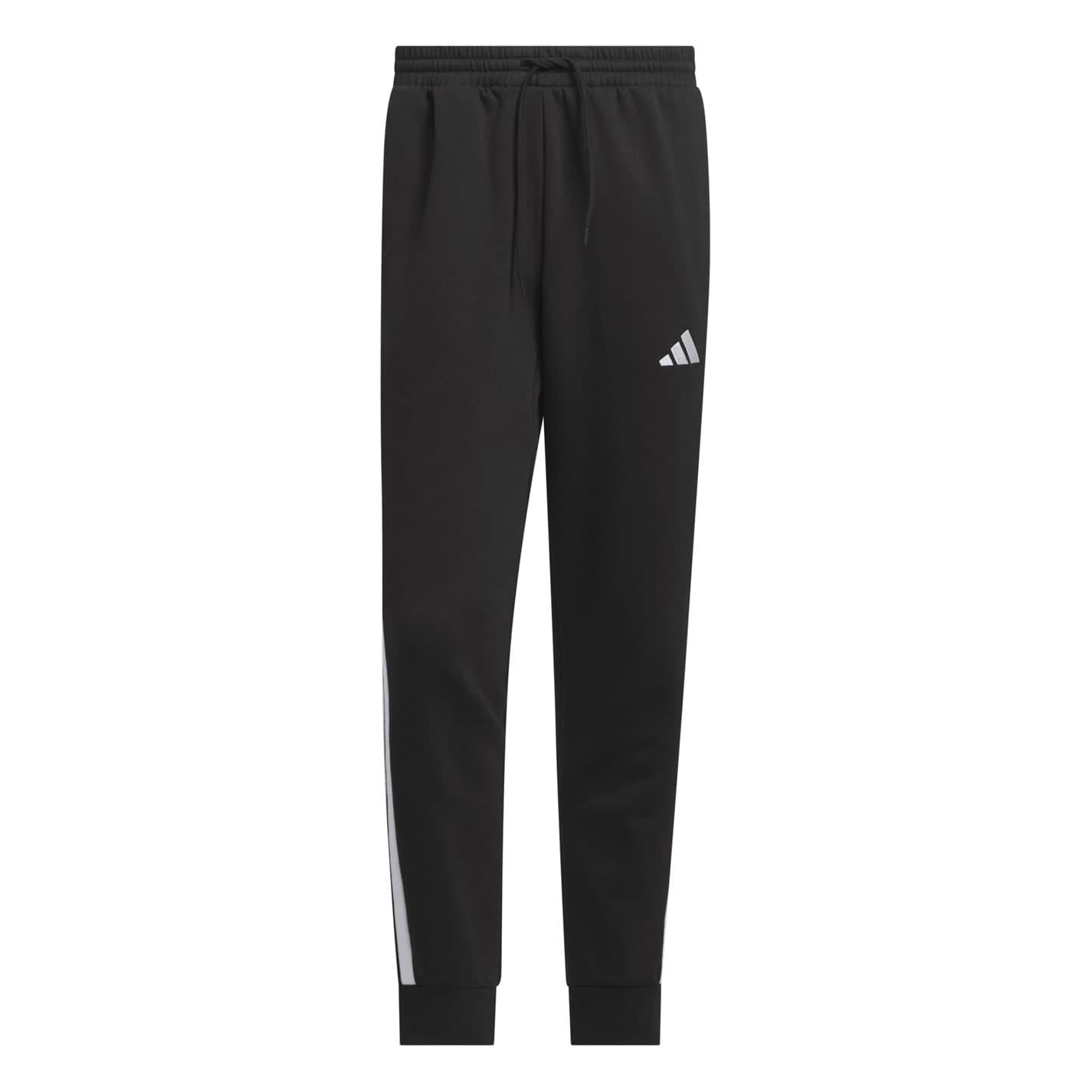 adidas Fleece Tapered Cuff 3 Stripes Joggers