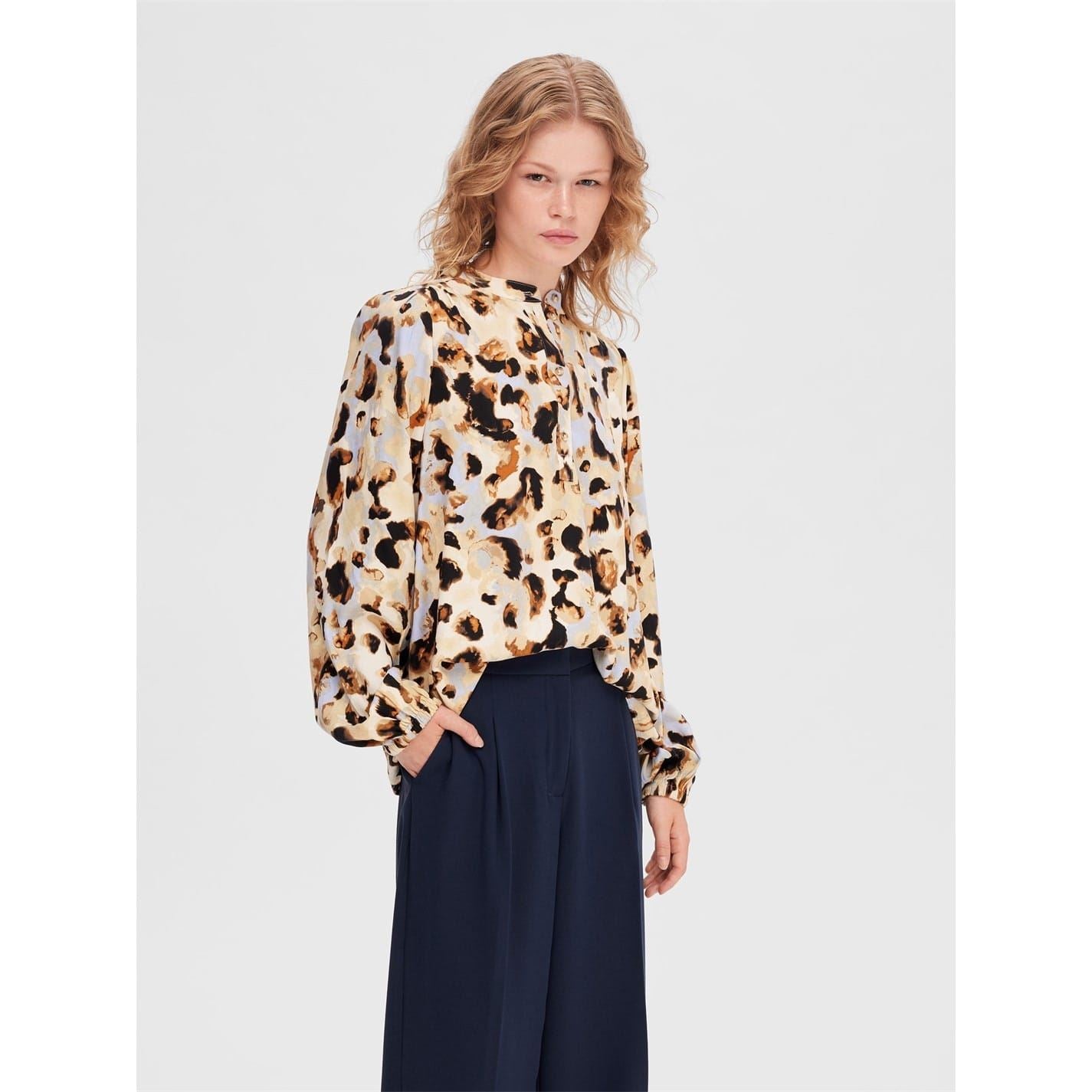 Selected Femme Laila Relaxed Fit Long Sleeve Blouse