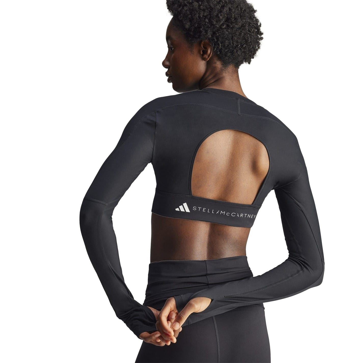 adidas by Stella McCartney Slim Fit Cropped Long Sleeve T-Shirt