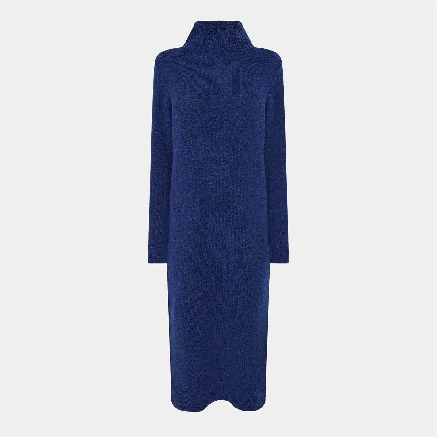 Pieces Knit Turtleneck Midi Sweater Dress