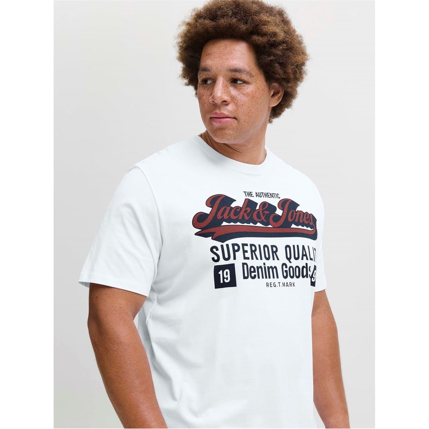 Jack and Jones Mens Logo T-Shirt Plus Size