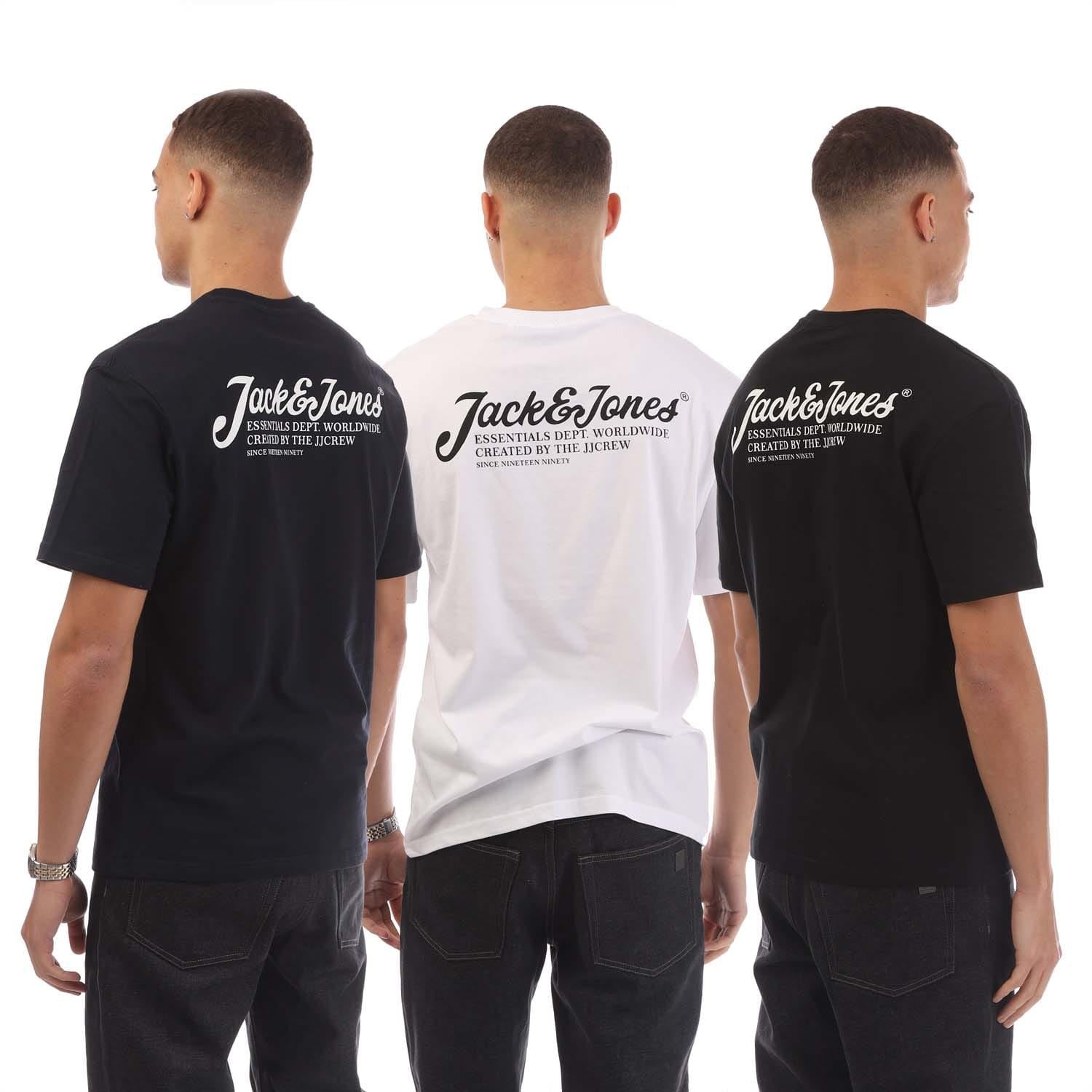 Jack and Jones 3 Pack Beau Footprint T-Shirts
