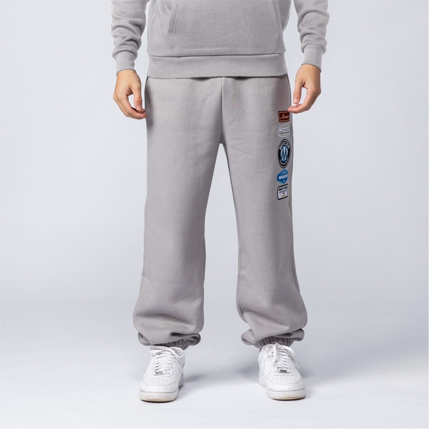 Mercier Badge Box Print Solid Patterned Joggers