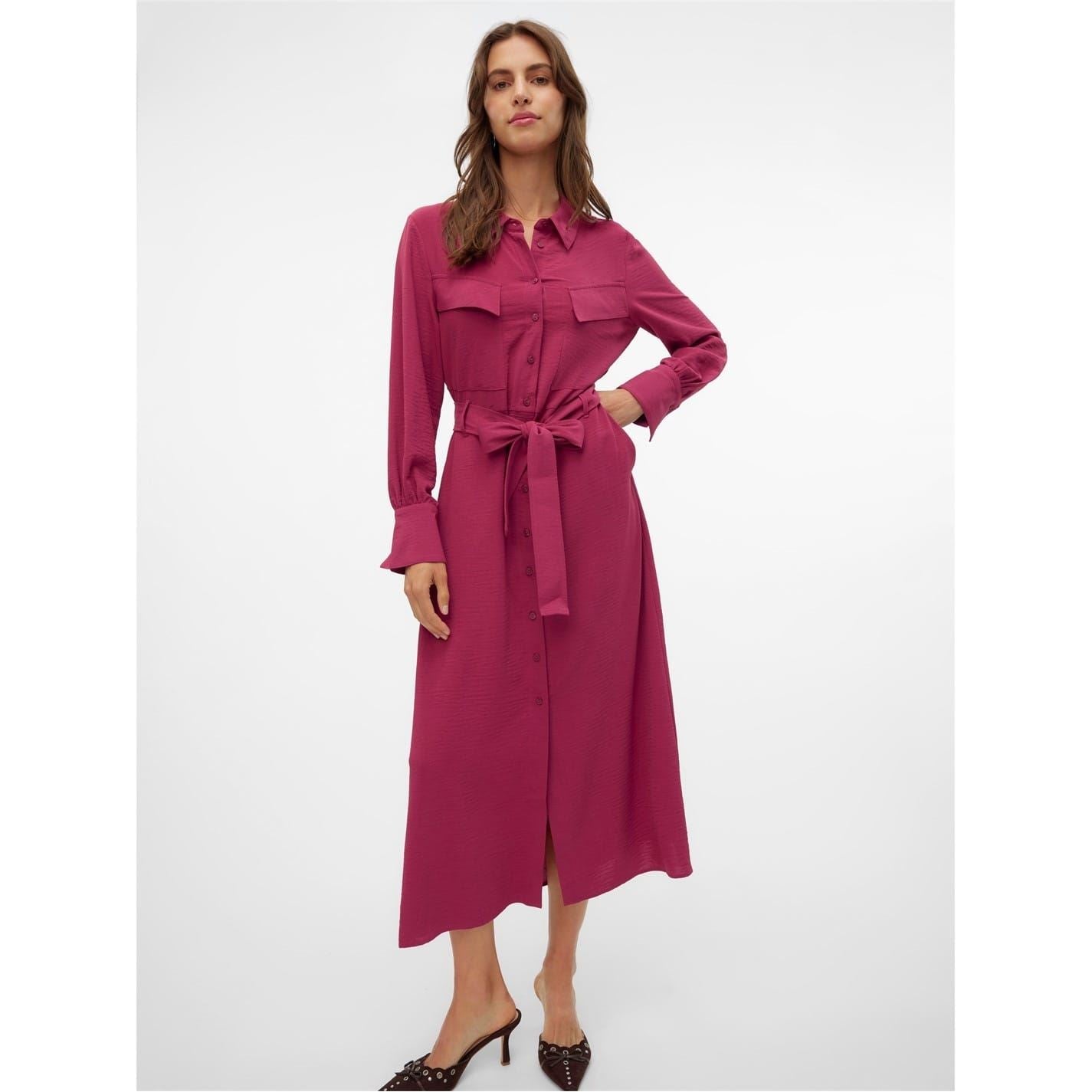 Vero Moda Olla Collared Neck Midi Dress