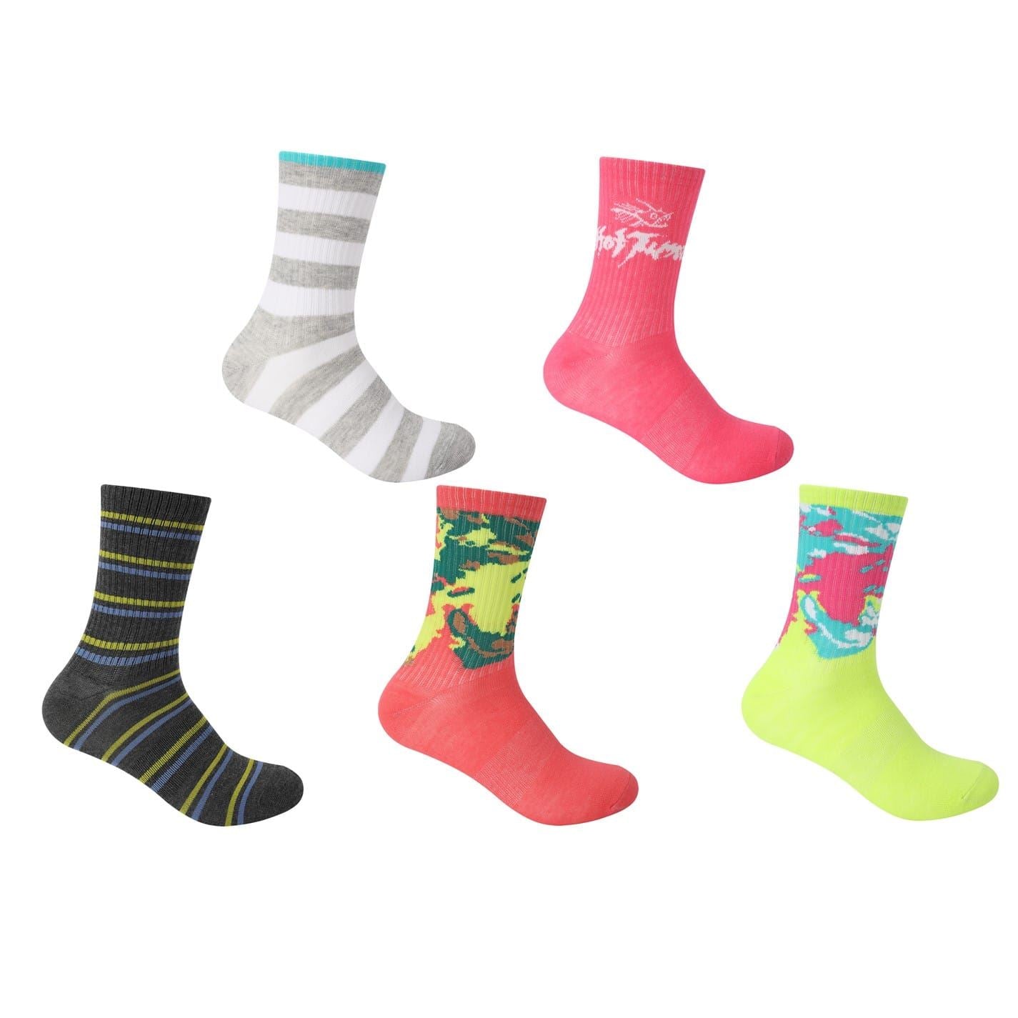 Hot Tuna Crew Socks 5pk Ladies