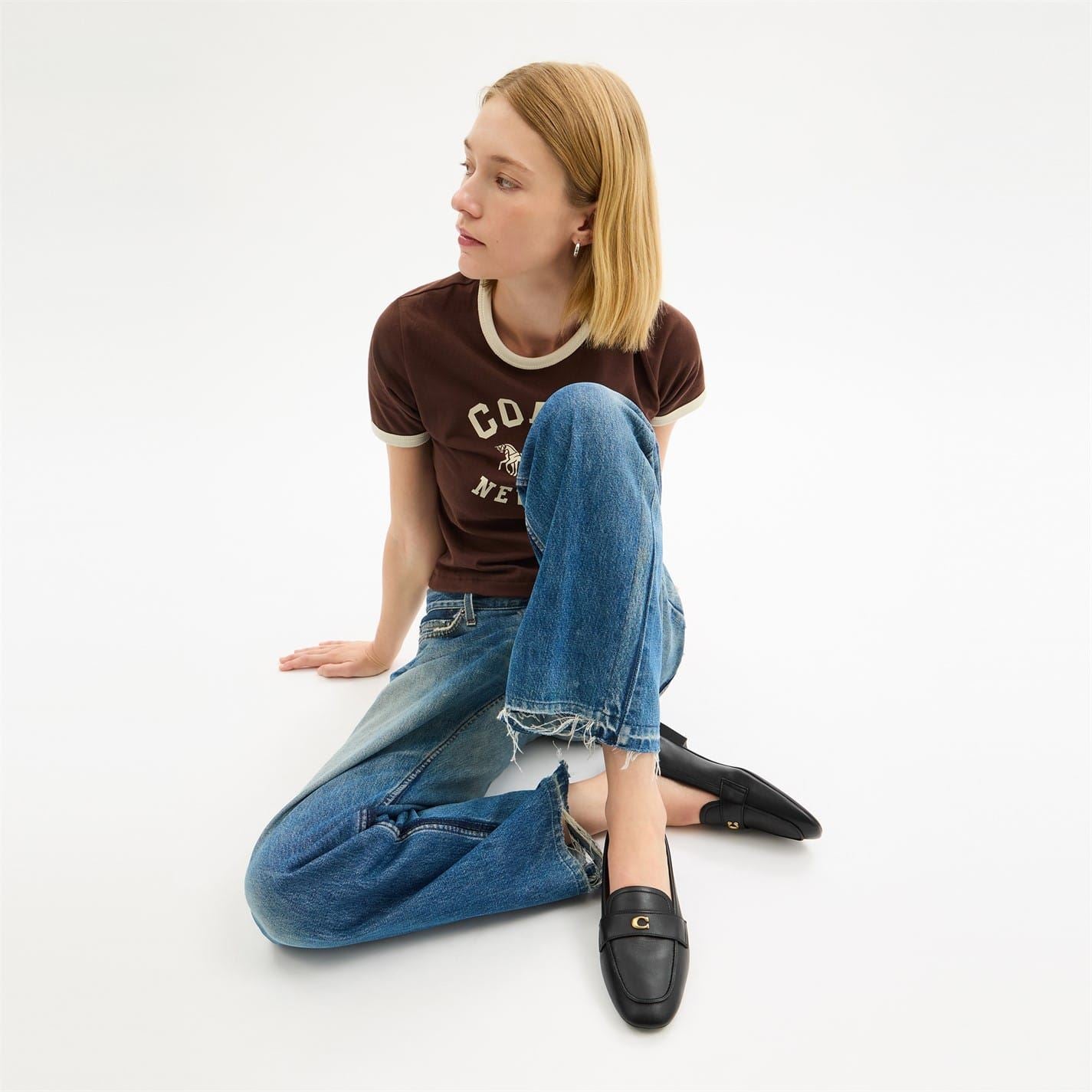 Coach Sculpted Round Toe Penny Loafers