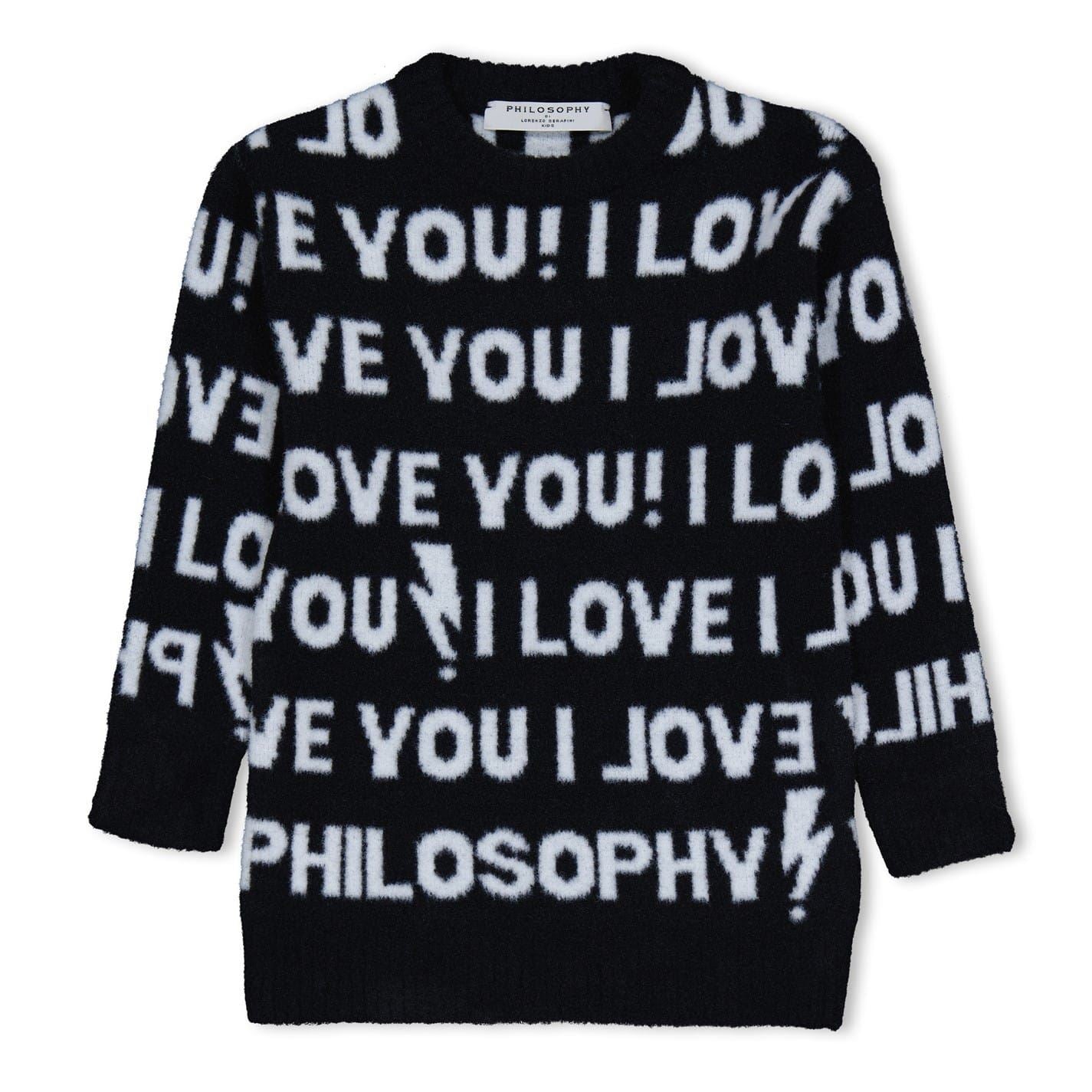Philosophy di Lorenzo Serafini Lettering Crew Neck Long Sleeve Sweater