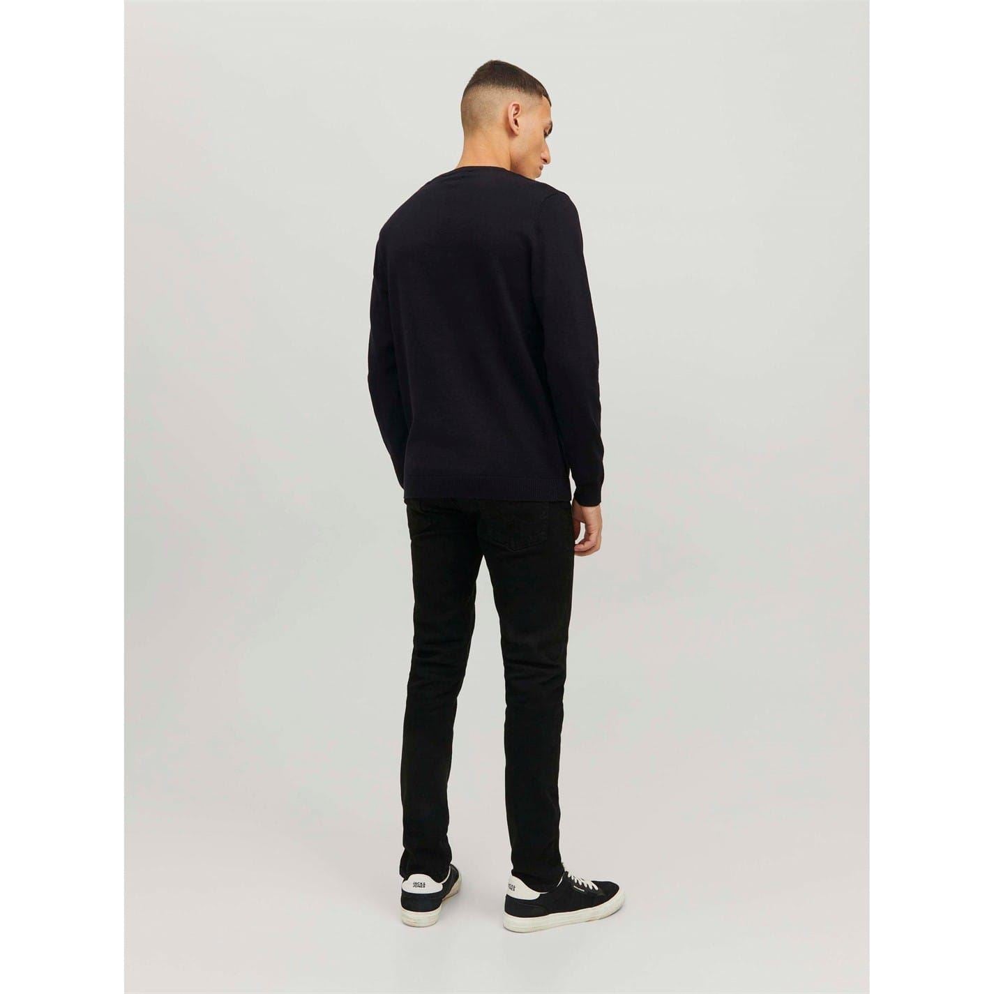 Jack and Jones Crew Neck Ribbed Collar Long Sleeve Sweater