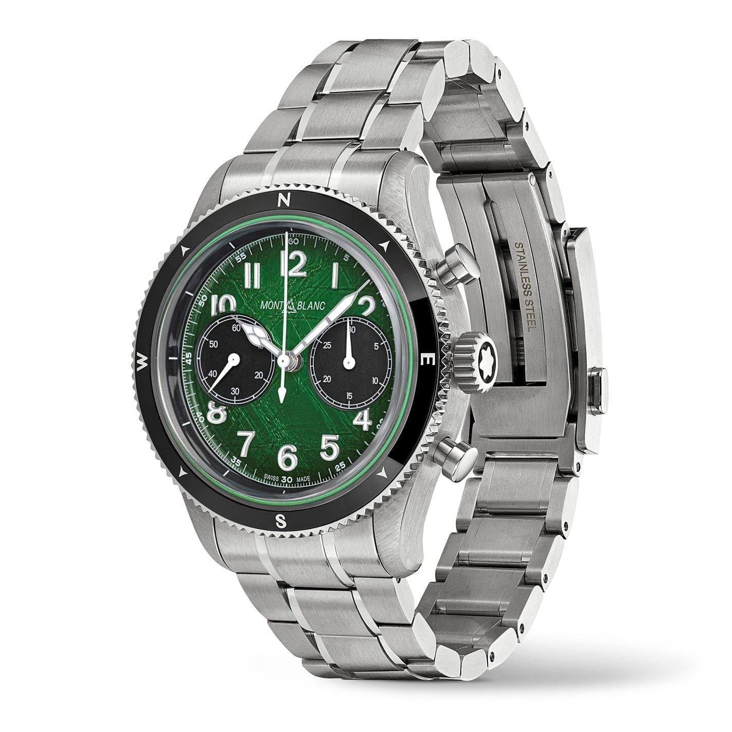 Montblanc Mb 1858 Chronograph Analogue Steel Bracelet Watch