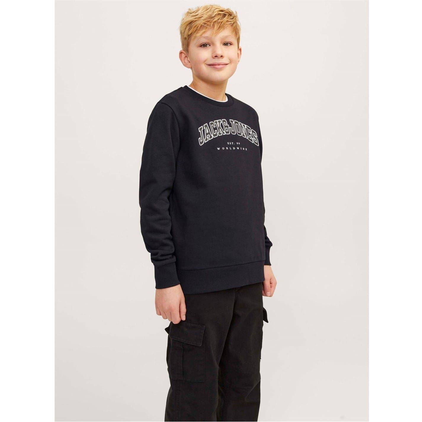 Jack and Jones Varsity Crew Neck Ribbed Collar Long Sleeve Sweatshirt