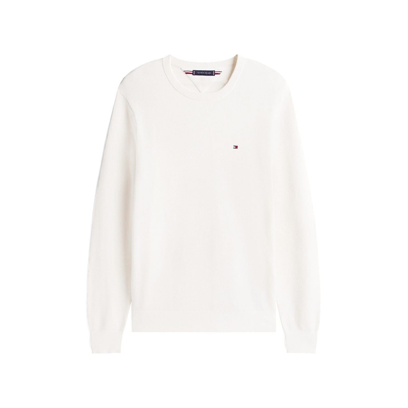 Tommy Hilfiger Crew Neck Ribbed Collar Long Sleeve Sweater