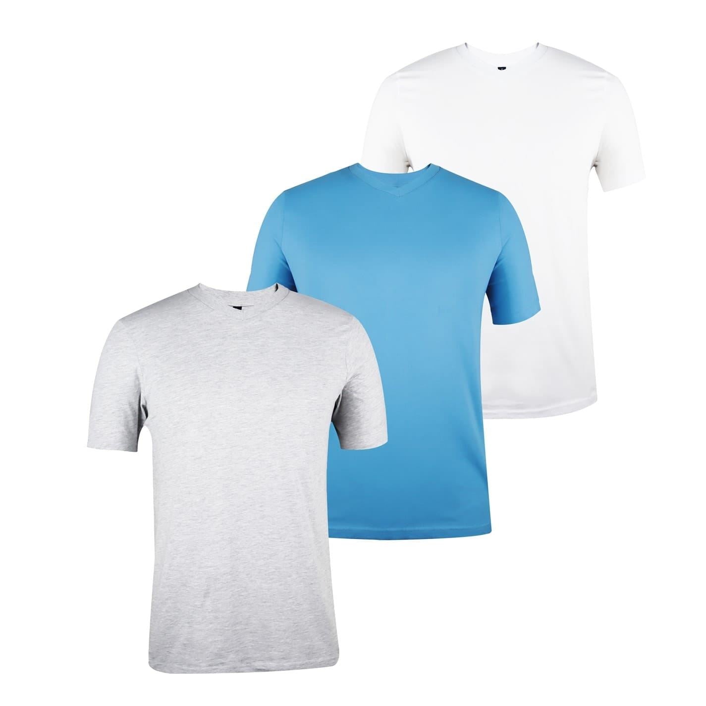 Donnay Mens Three Pack V Neck T-Shirt