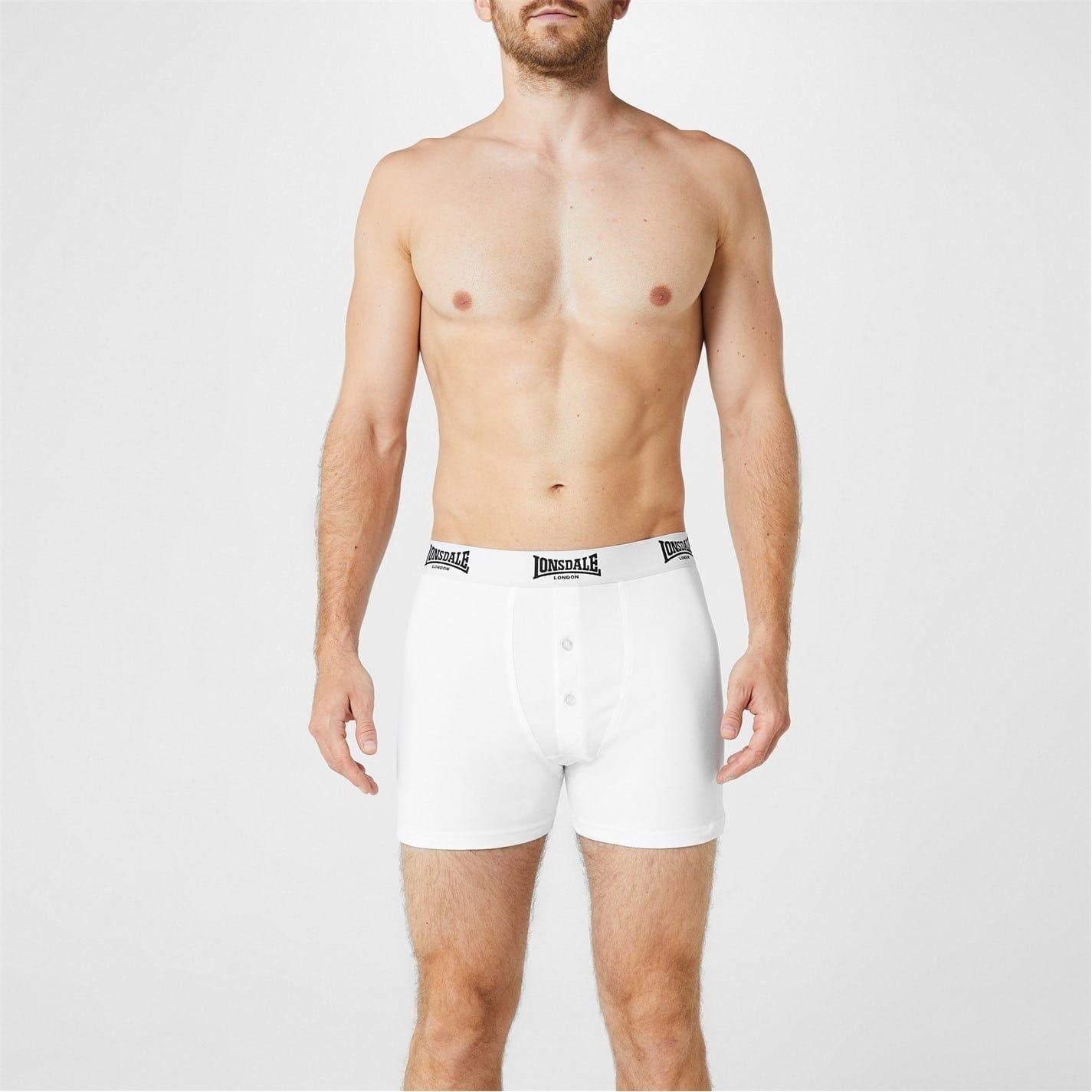 lonsdale Mens 2 Pack Boxer Shorts