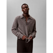 Calvin Klein Jeans Collared Neck Long Sleeve Polo Knit Sweater