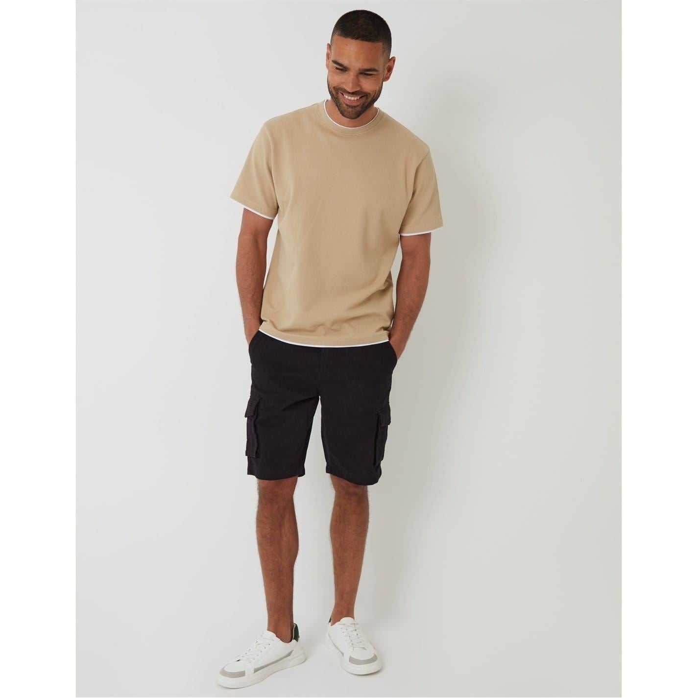 Threadbare Mock Neck Regular Fit Short Sleeve T-Shirt