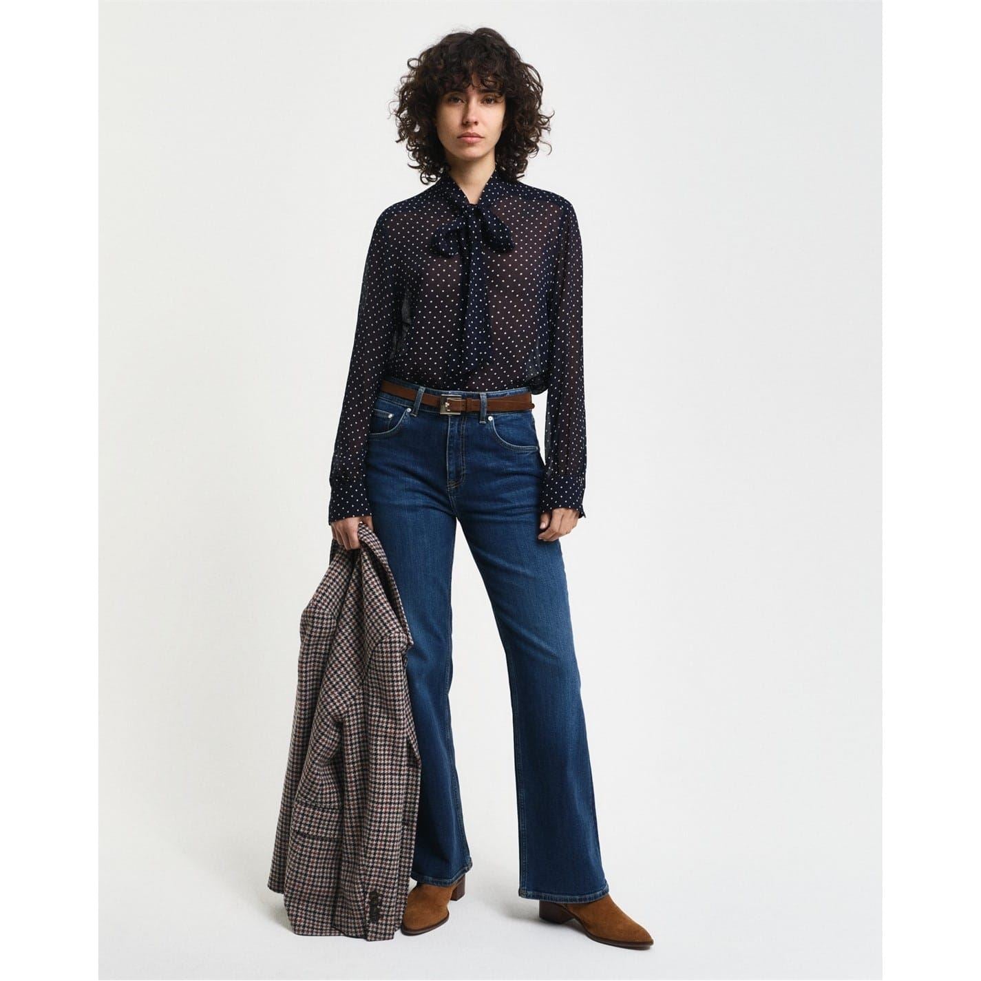 Gant Tie Neck Long Sleeve Blouse