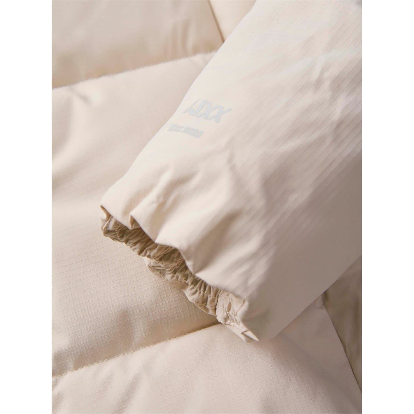 JJXX Womens Global Solid Patterned Hooded Snap Button Puffer Jacket