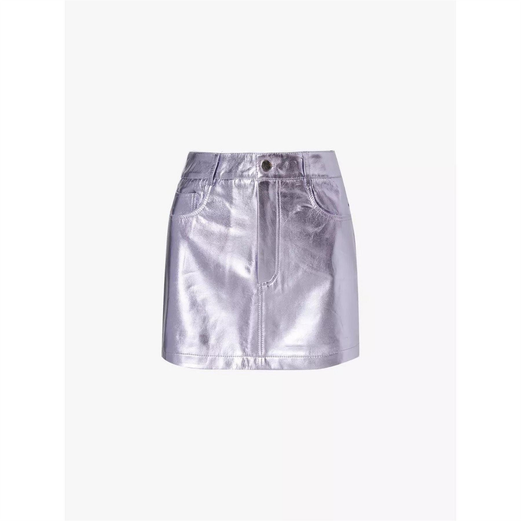 Amylynn Metallic Patterned Mini 5 Pocket Skirt