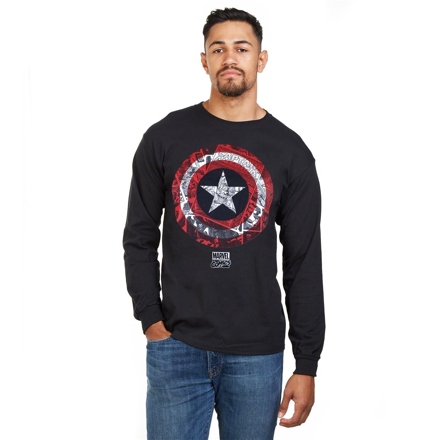 Marvel Comics Graphic Crew Neck Long Sleeve Jersey T-Shirt