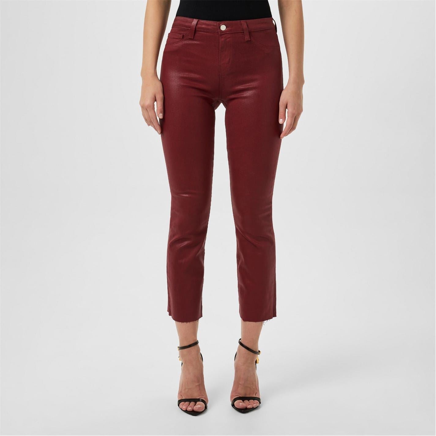 LAgence Kenrda Coated Cropped Flare Jeans