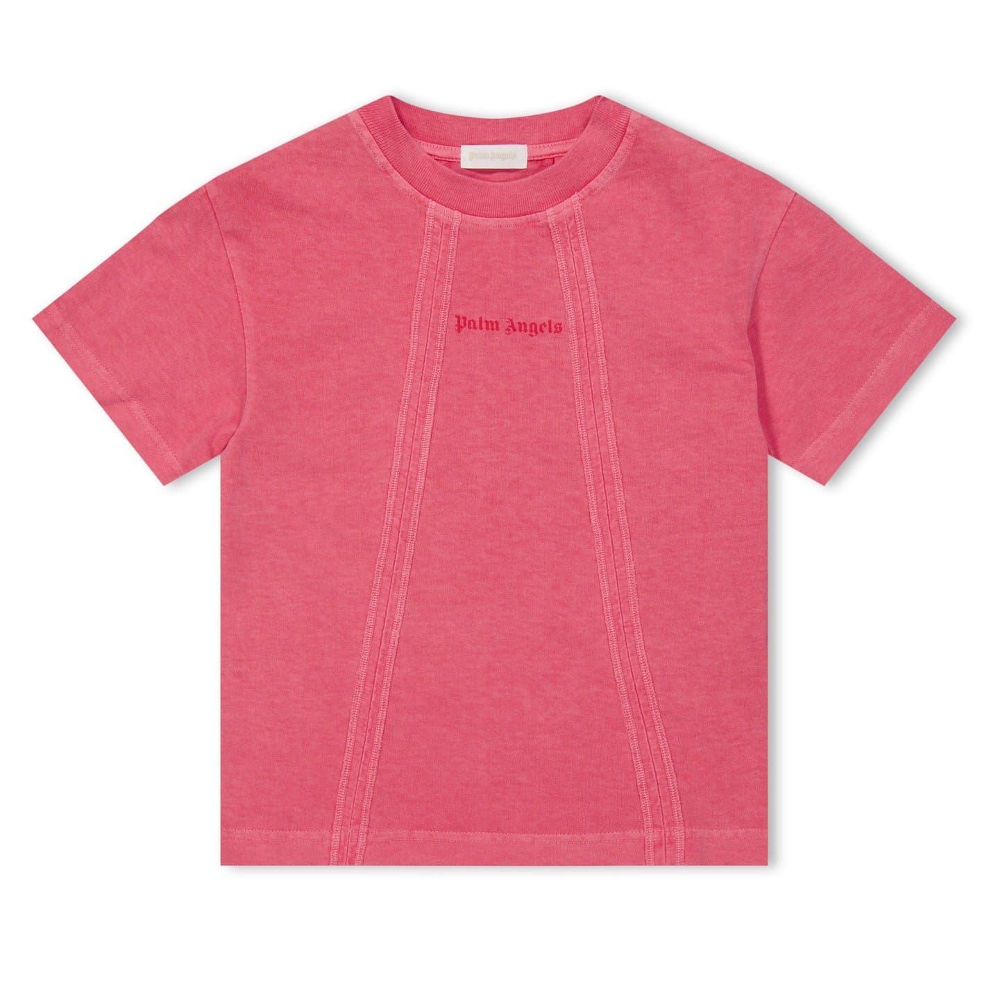 Palm Angels Faded Logo Lettering Crew Neck T-Shirt