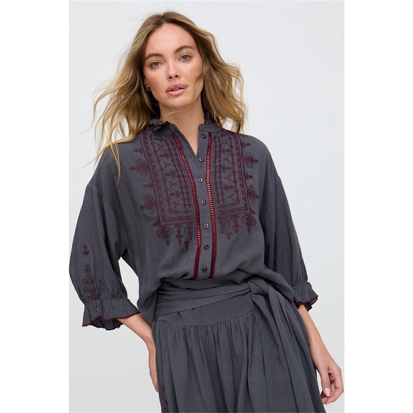 Raffya Solid Patterned Julie Mini Wrap Skirt