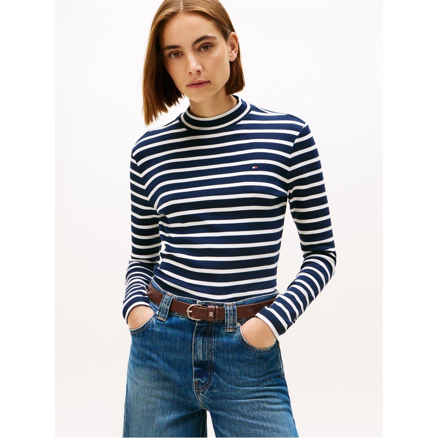 Tommy Hilfiger Slim Fit Crew Neck Long Sleeve T-Shirt