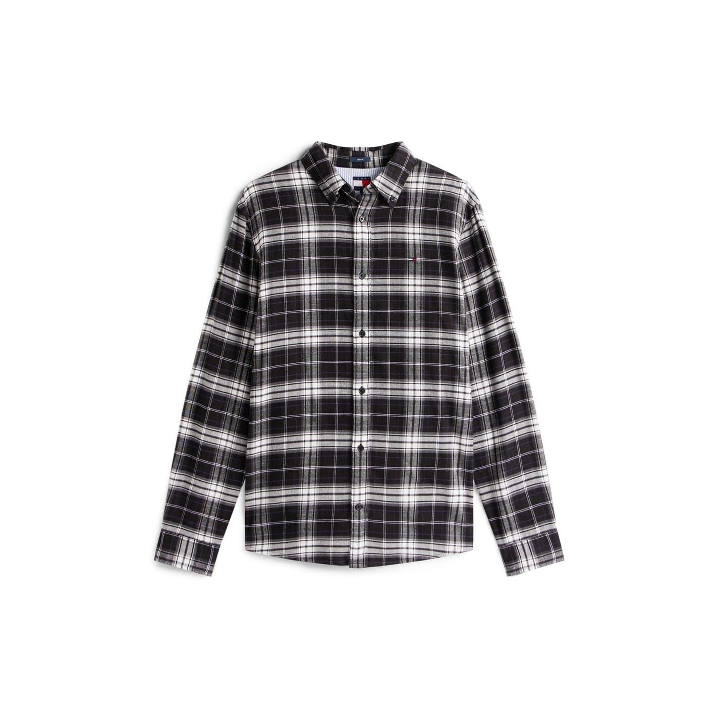 Tommy Jeans Collared Neck Long Sleeve Flannel Shirt