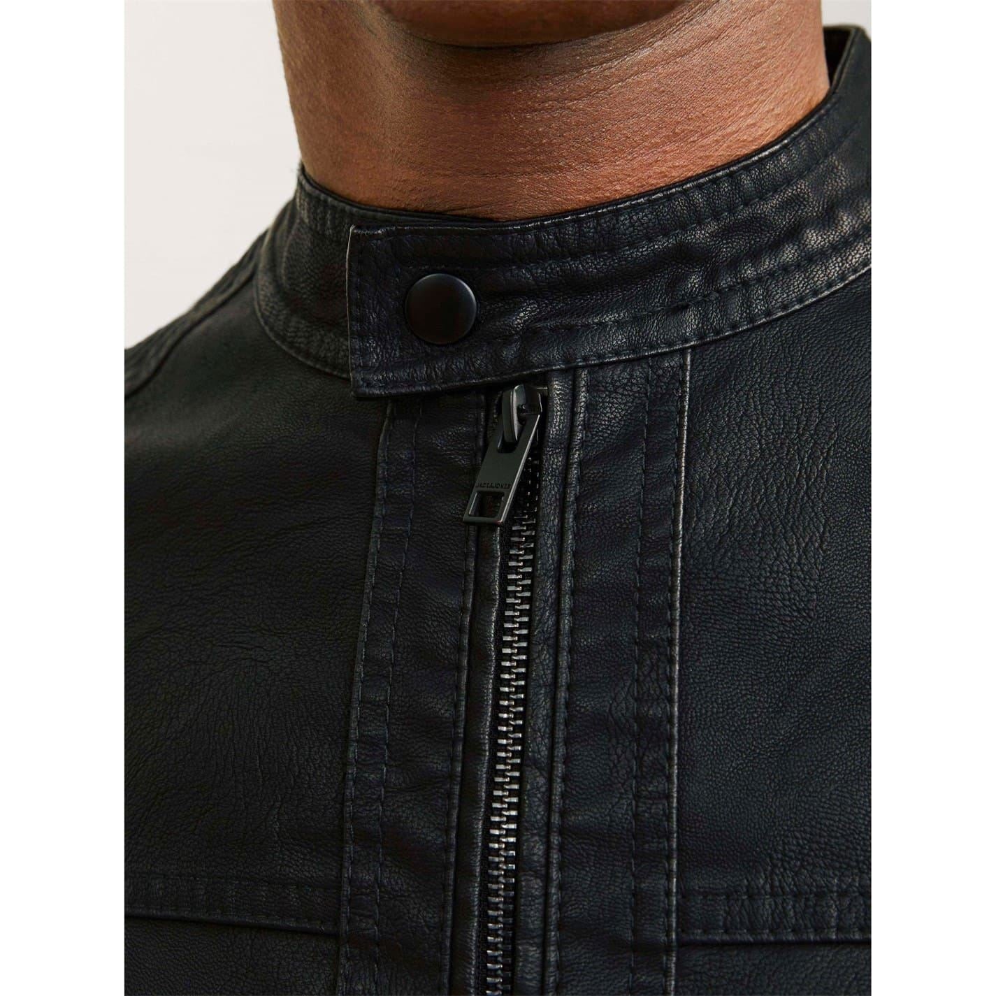 Jack and Jones Warner Solid Patterned Snap Button Zipped Pocket Jacket