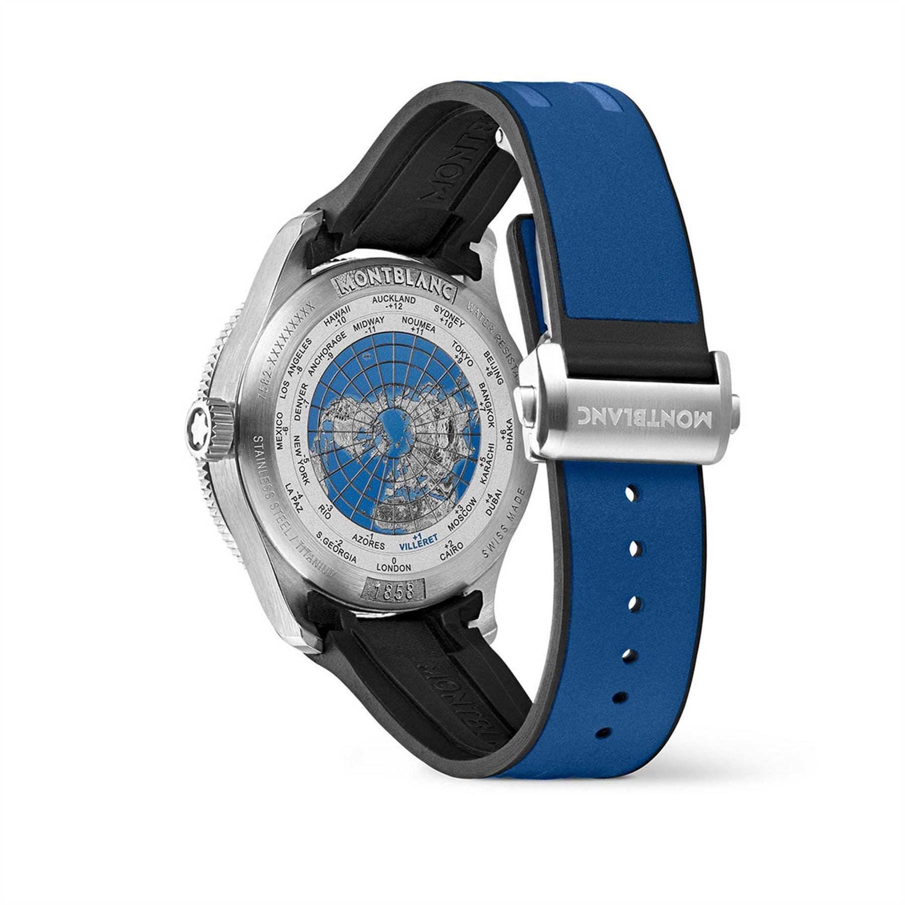 Montblanc Mens Gmt Rubber Strap Analogue Watch