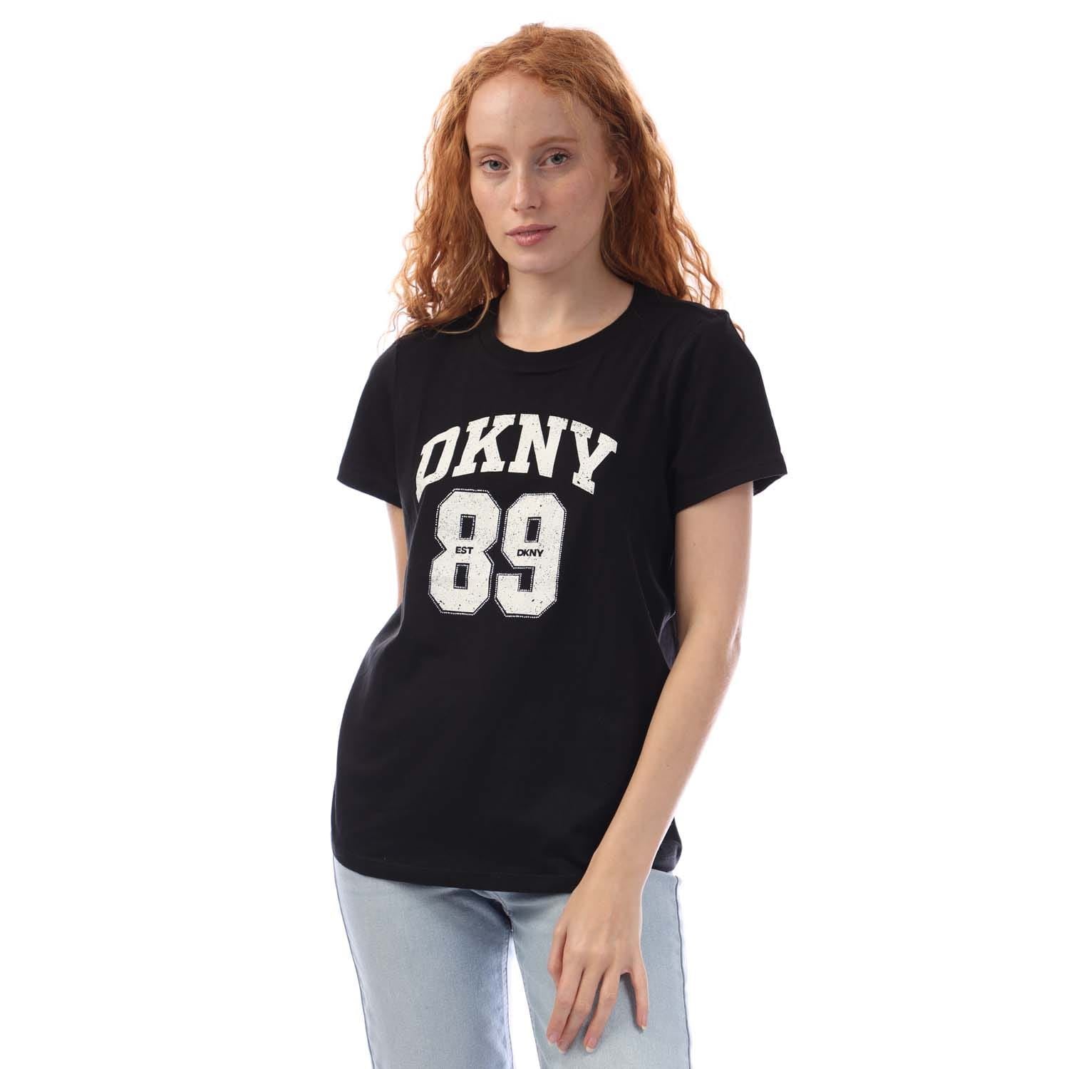 DKNY Arched 89  Logo Crew Neck T-Shirt
