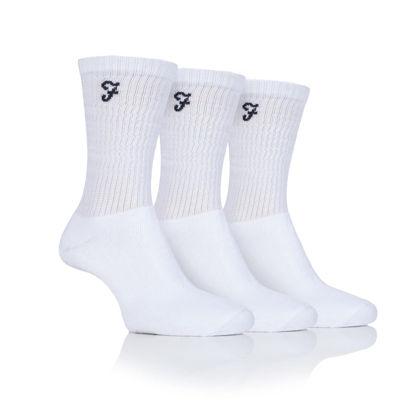 Farah 3 Pack Cushioned Crew Socks