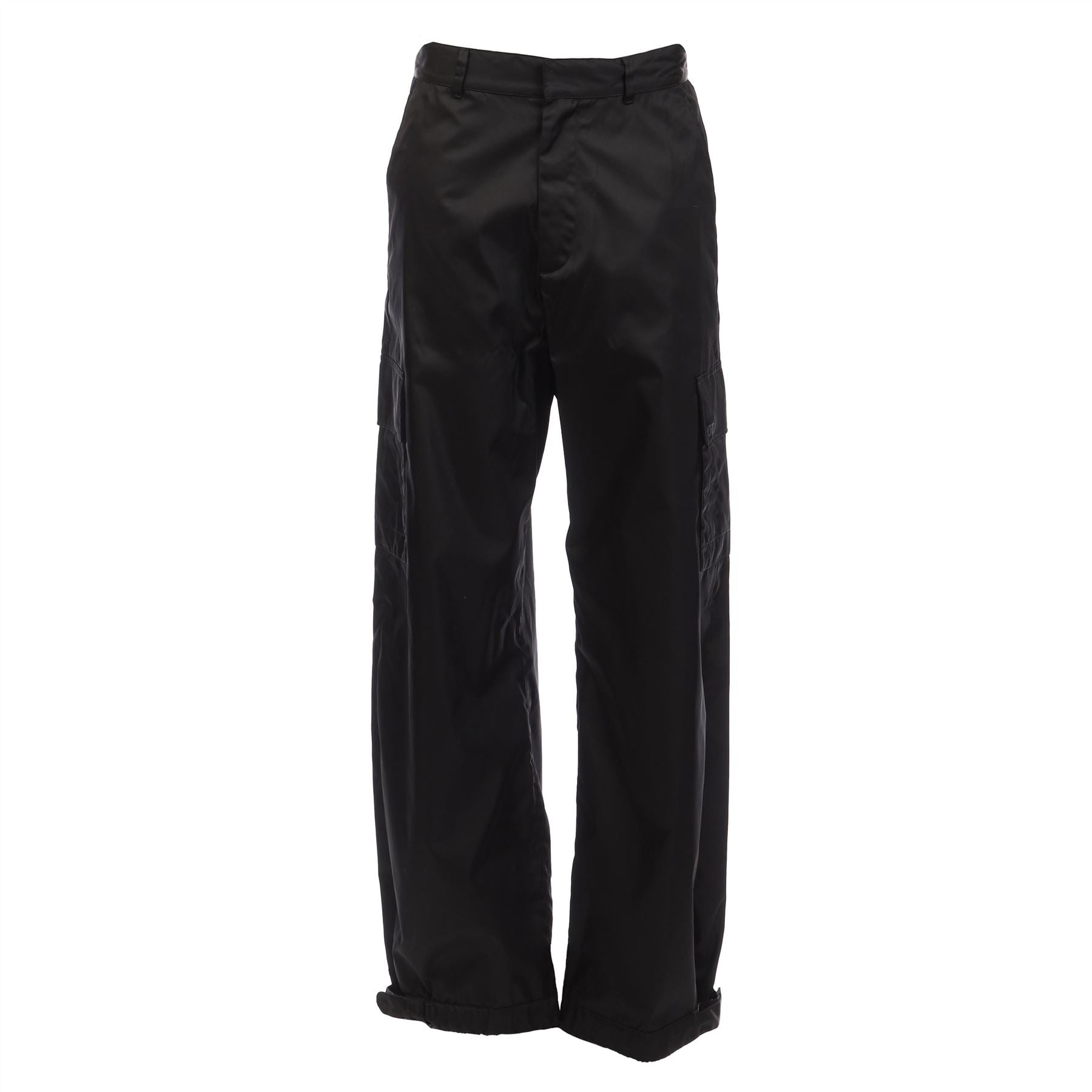 Off White Embroidered Nylon Cargo Pants