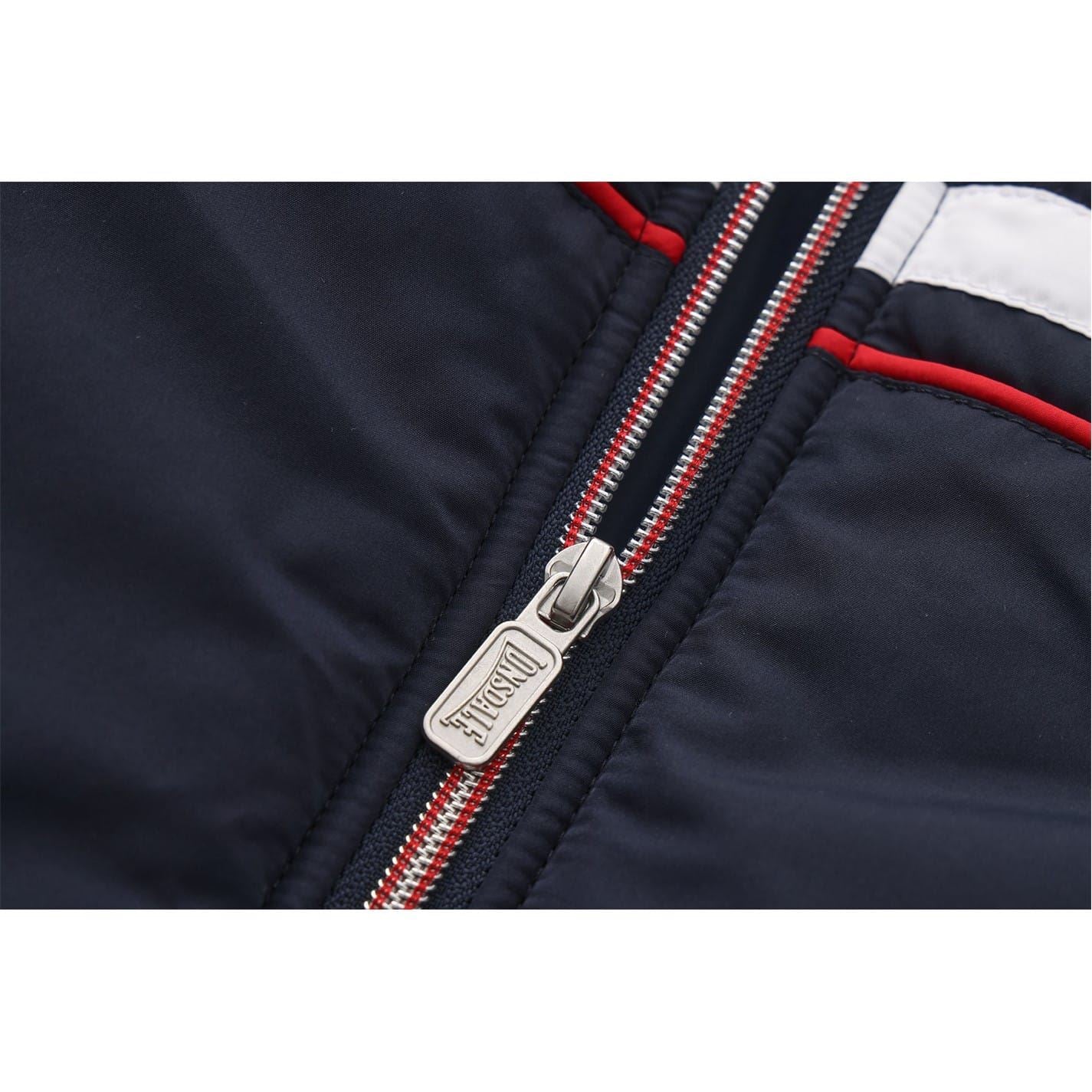 lonsdale C And S Stripe Patterned Ribbed Cuff Bomber Jacket