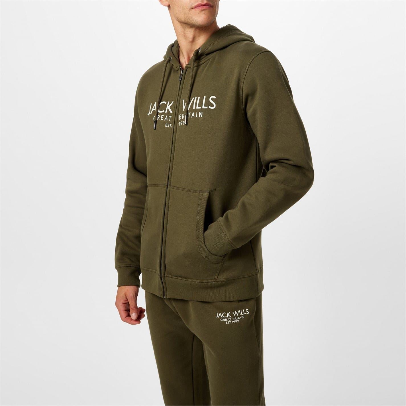 Jack Wills Mens Graphic Zip Hoodie
