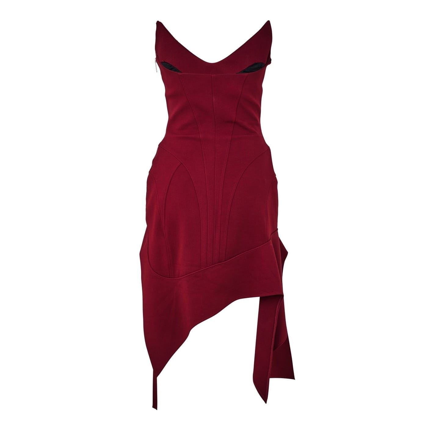 Mugler Strapless Asymmetric Mini Dress