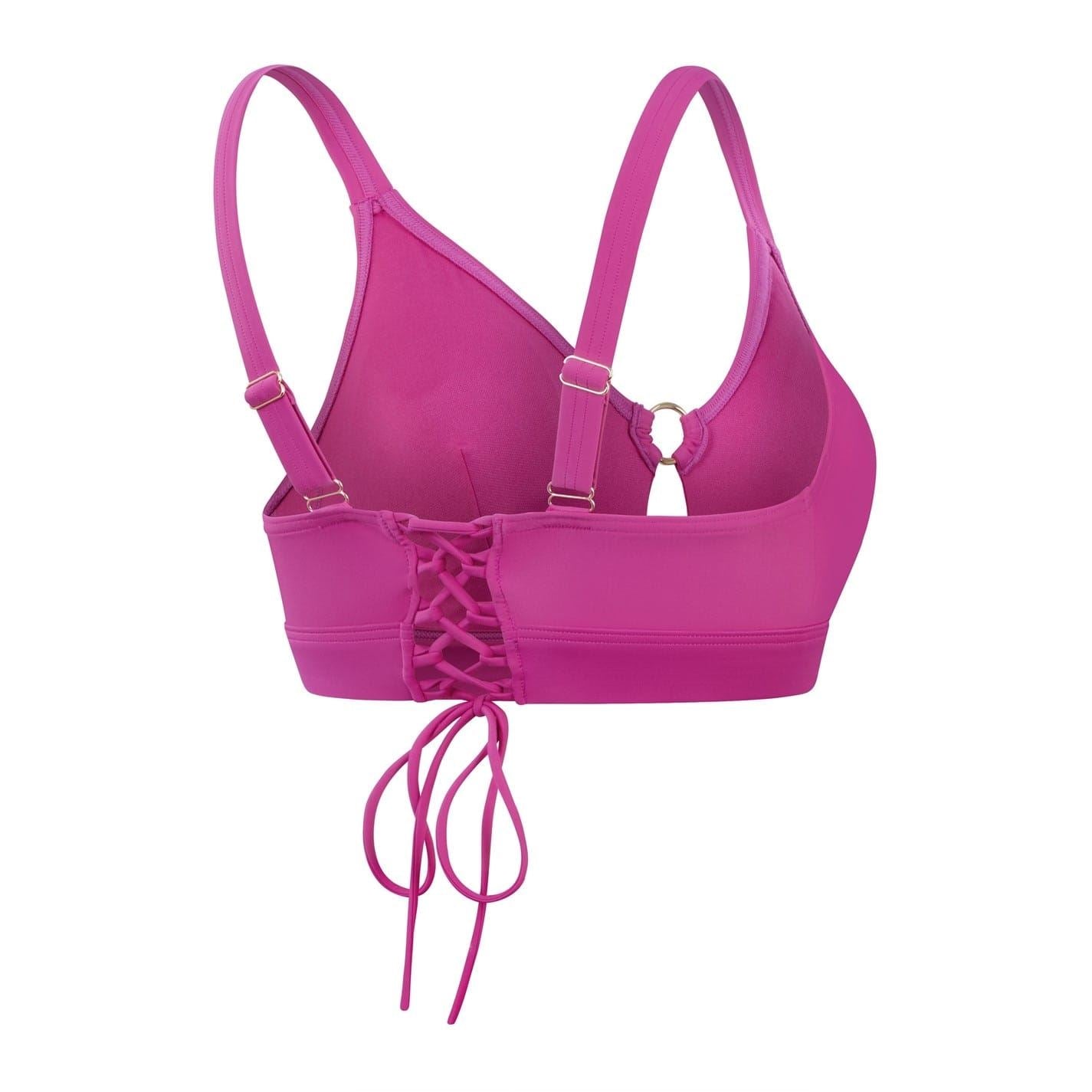 Speedo Solid Patterned Keyhole Neck Bikini Top with Tie Back