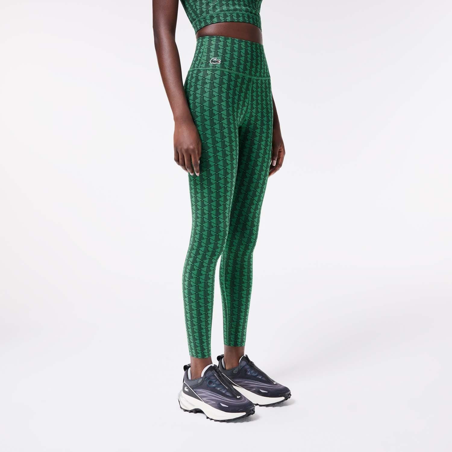 Lacoste Sport Monogram Print Sport Leggings