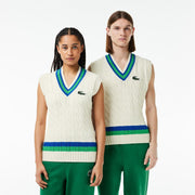 Lacoste V Neck Cable Knit Sweater Vest