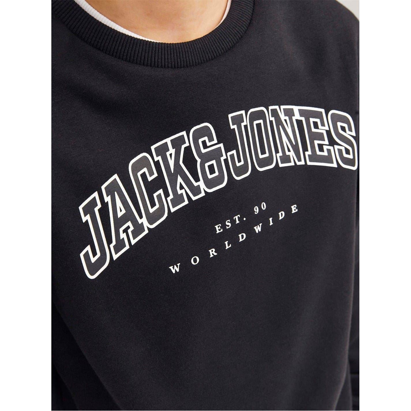 Jack and Jones Varsity Crew Neck Ribbed Collar Long Sleeve Sweatshirt
