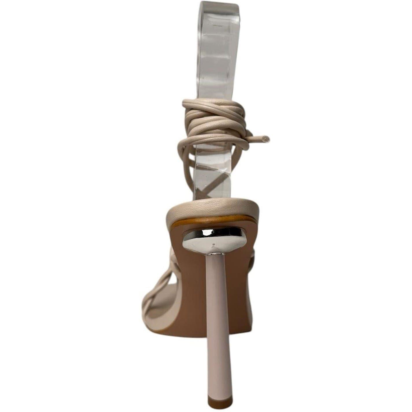 Chic Striped Tie Stiletto Heel Sandals